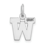 Load image into Gallery viewer, 14K White Gold Small Block Initial Letter W Charm Pendant
