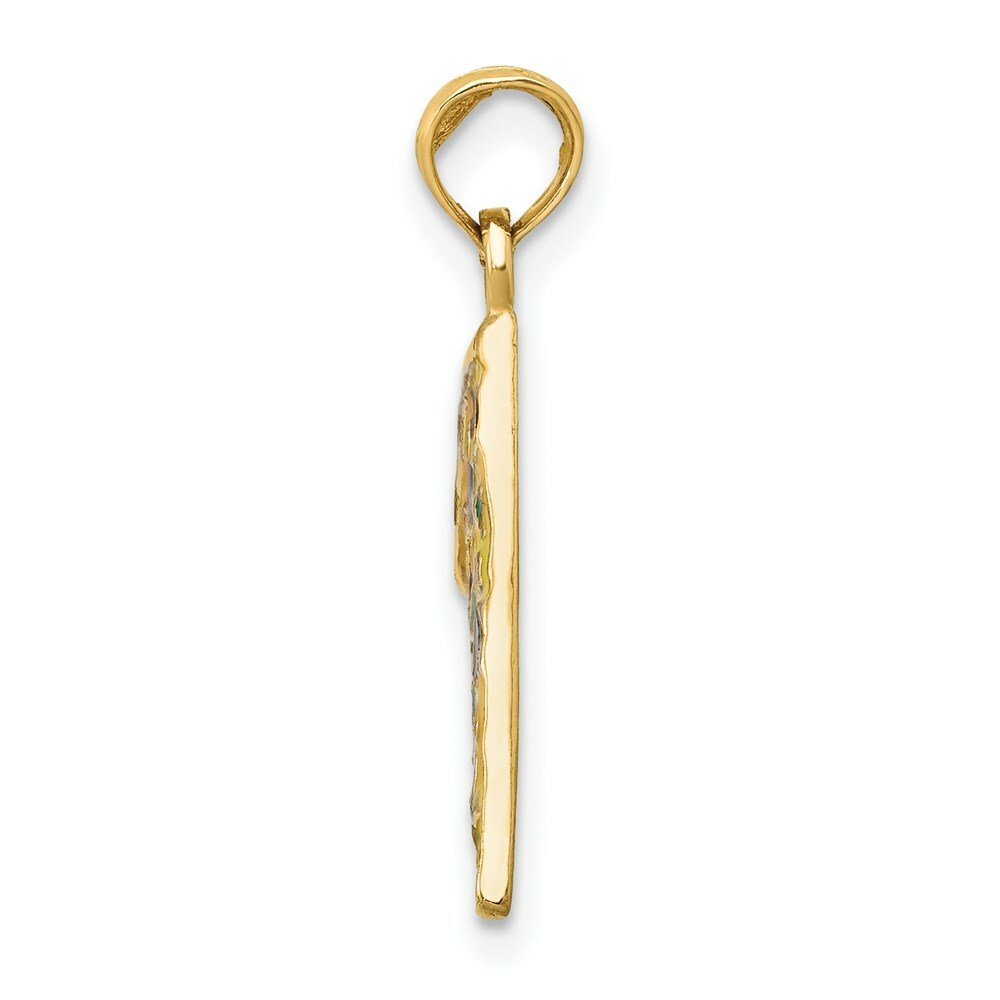 14K Yellow Gold Enameled Pizza Slice Pendant