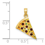 Load image into Gallery viewer, 14K Yellow Gold Enameled Pizza Slice Pendant
