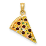 Load image into Gallery viewer, 14K Yellow Gold Enameled Pizza Slice Pendant
