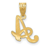 Load image into Gallery viewer, 14K Yellow Gold A Script Initial Letter Pendant

