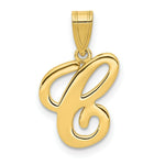 Load image into Gallery viewer, 14K Yellow Gold C Script Initial Letter Pendant
