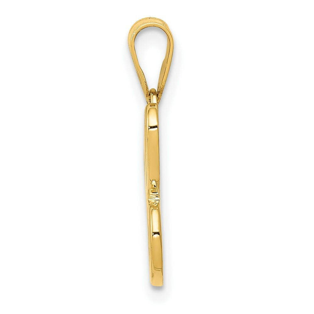 14K Yellow Gold C Script Initial Letter Pendant