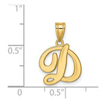 Load image into Gallery viewer, 14K Yellow Gold D Script Initial Letter Pendant
