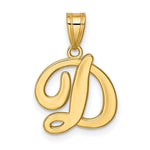 Load image into Gallery viewer, 14K Yellow Gold D Script Initial Letter Pendant
