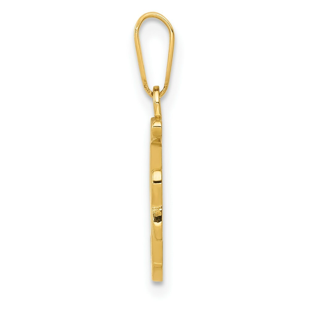 14K Yellow Gold F Script Initial Letter Pendant