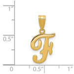 Load image into Gallery viewer, 14K Yellow Gold F Script Initial Letter Pendant
