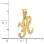 Load image into Gallery viewer, 14K Yellow Gold H Script Initial Letter Pendant
