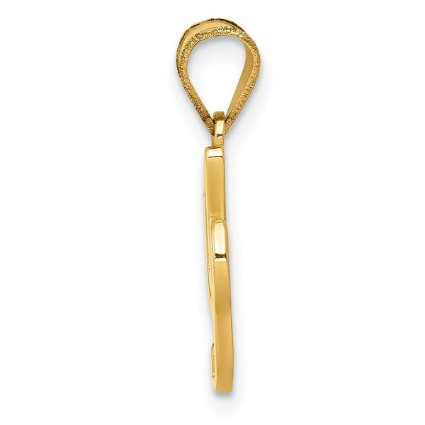 14K Yellow Gold I Script Initial Letter Pendant