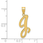 Load image into Gallery viewer, 14K Yellow Gold J Script Initial Letter Pendant
