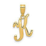 Load image into Gallery viewer, 14K Yellow Gold K Script Initial Letter Pendant
