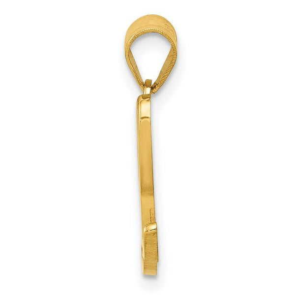 14K Yellow Gold L Script Initial Letter Pendant