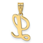 Load image into Gallery viewer, 14K Yellow Gold L Script Initial Letter Pendant
