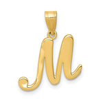 Load image into Gallery viewer, 14K Yellow Gold M Script Initial Letter Pendant
