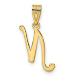 Load image into Gallery viewer, 14K Yellow Gold N Script Initial Letter Pendant
