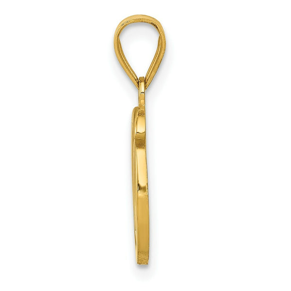 14K Yellow Gold O Script Initial Letter Pendant