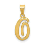 Load image into Gallery viewer, 14K Yellow Gold O Script Initial Letter Pendant
