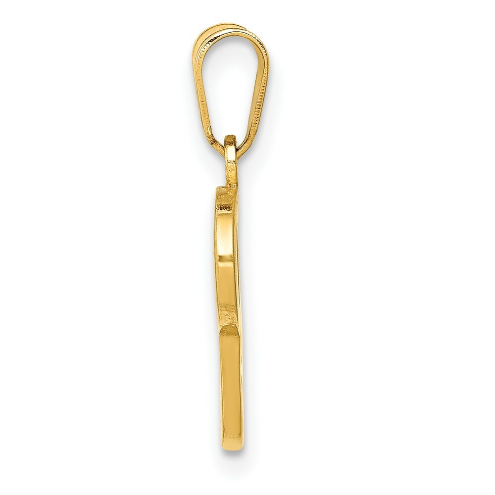 14K Yellow Gold P Script Initial Letter Pendant