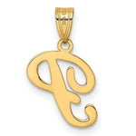 Load image into Gallery viewer, 14K Yellow Gold P Script Initial Letter Pendant

