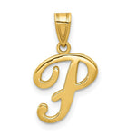 Load image into Gallery viewer, 14K Yellow Gold P Script Initial Letter Pendant
