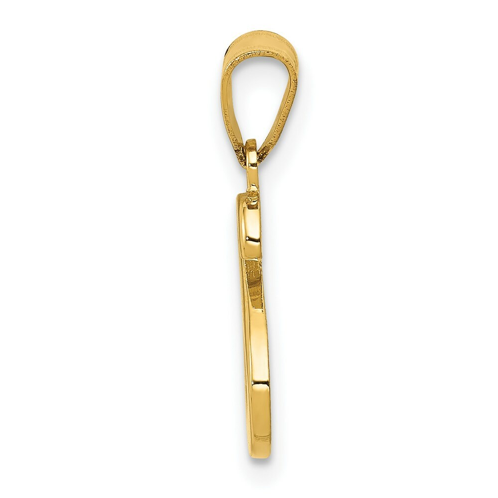 14K Yellow Gold S Script Initial Letter Pendant