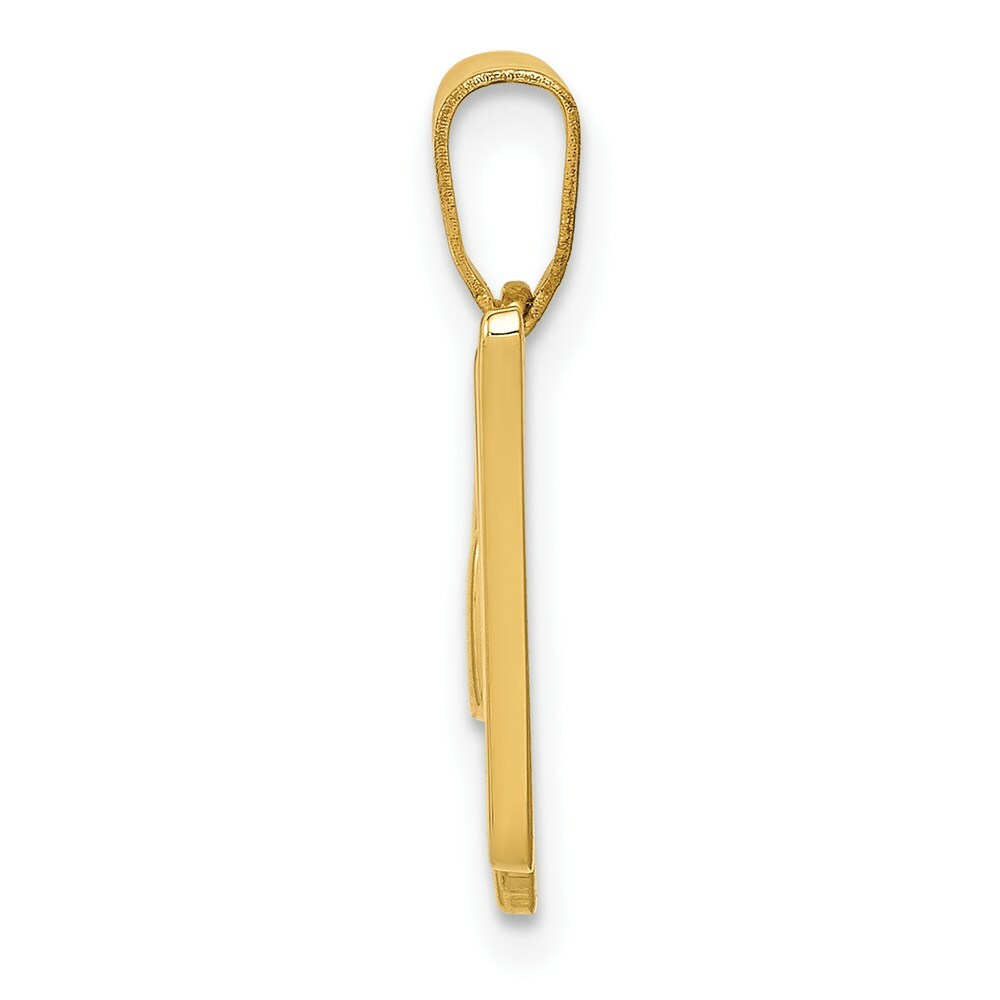 14K Yellow Gold W Script Initial Letter Pendant