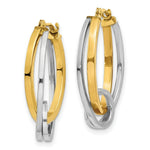 Load image into Gallery viewer, 14K Two-tone Gold Oval Hoops w/Loop Earring  5mm width
