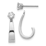 Load image into Gallery viewer, 14K White Gold J Hoop w/CZ Earring Jacket
