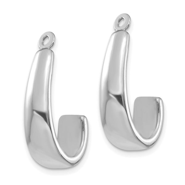 14K White Gold J Hoop Earring Jackets