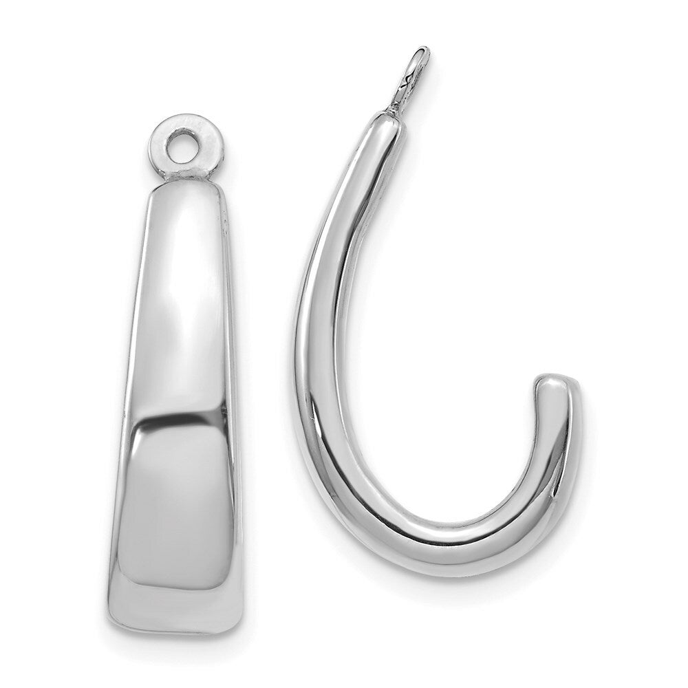14K White Gold J Hoop Earring Jackets