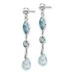 Load image into Gallery viewer, 14K White Gold Blue Topaz Post Earrings
