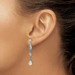 Load image into Gallery viewer, 14K White Gold Blue Topaz Post Earrings
