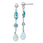 Load image into Gallery viewer, 14K White Gold Blue Topaz Post Earrings
