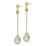 Load image into Gallery viewer, 14K Yellow Gold Peridot and Green Quartz Post Earrings
