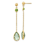 Load image into Gallery viewer, 14K Yellow Gold Peridot and Green Quartz Post Earrings
