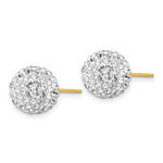 Load image into Gallery viewer, 14K Yellow Gold 10mm Disco Ball Crystal Stud Earrings
