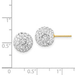 Load image into Gallery viewer, 14K Yellow Gold 10mm Disco Ball Crystal Stud Earrings
