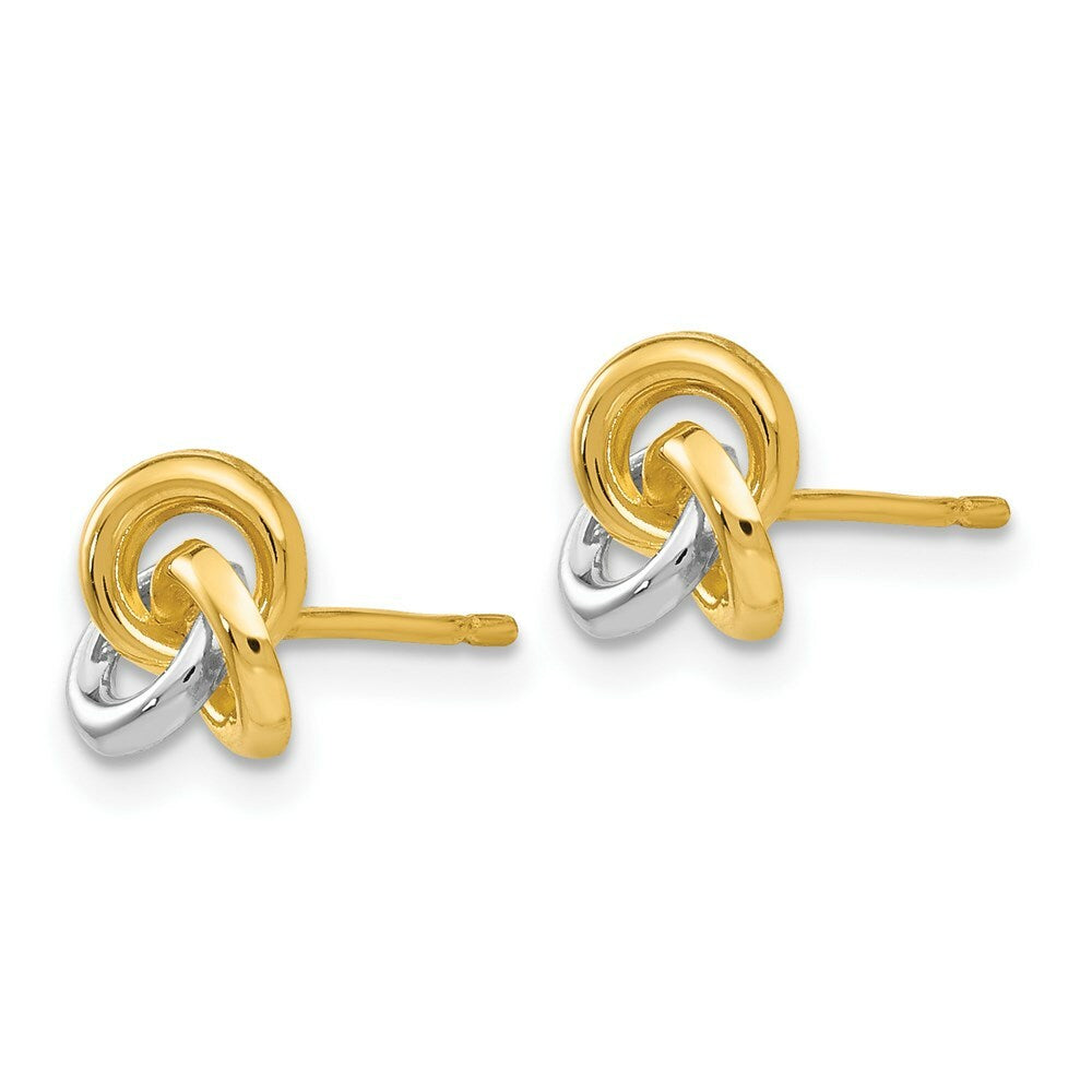 14K Yellow Gold & Rhodium Love Knot Earrings