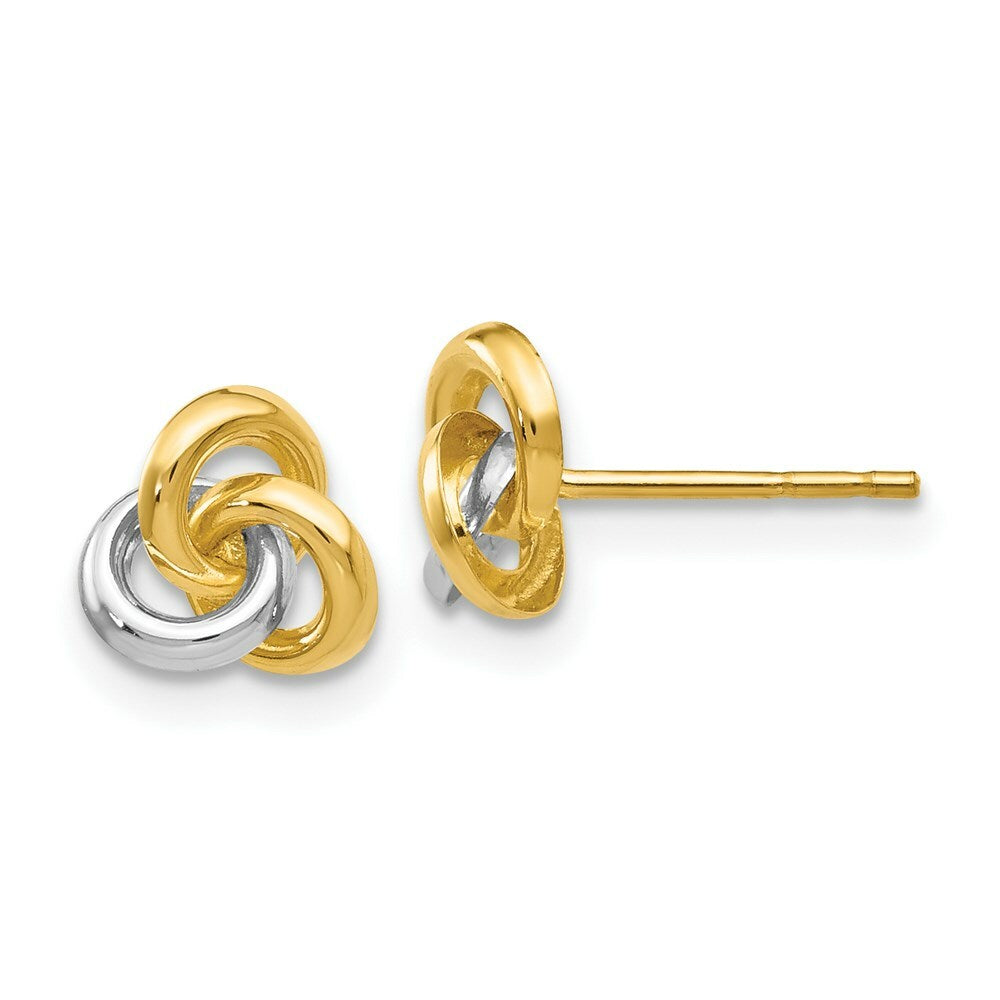 14K Yellow Gold & Rhodium Love Knot Earrings