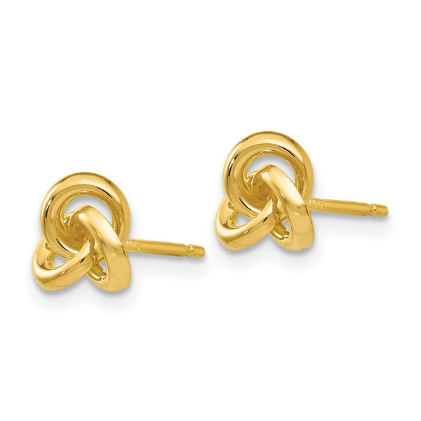 14K Yellow Gold Love Knot Earrings 7mm length