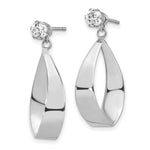 Load image into Gallery viewer, 14K White Gold Polished Oval Dangle with CZ Stud Earring Jackets
