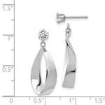 Load image into Gallery viewer, 14K White Gold Polished Oval Dangle with CZ Stud Earring Jackets
