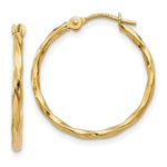 Load image into Gallery viewer, 14K Yellow Gold Twist Hoop Earrings  1.5mm width
