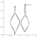 Load image into Gallery viewer, 14K White Gold Twisted Post Dangle Earrings
