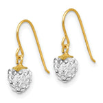 Load image into Gallery viewer, 14K Yellow Gold Crystal Heart Dangle Earrings
