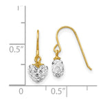 Load image into Gallery viewer, 14K Yellow Gold Crystal Heart Dangle Earrings
