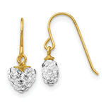Load image into Gallery viewer, 14K Yellow Gold Crystal Heart Dangle Earrings
