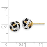 Load image into Gallery viewer, 14K Yellow Gold Crystal Leopard White Black Yellow 8mm Post Earrings
