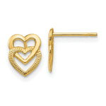 Load image into Gallery viewer, 14K Yellow Gold Yellow Gold Polished Double Heart Post Earrings
