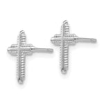 Load image into Gallery viewer, 14K White Gold Polished Cross Post Earrings

